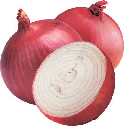 Sliced and Whole Red Onions