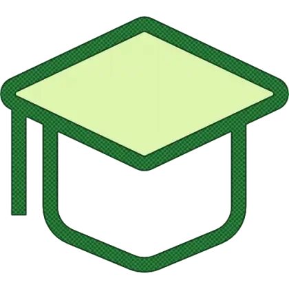 Green Graduation Cap Icon for Academic Themes