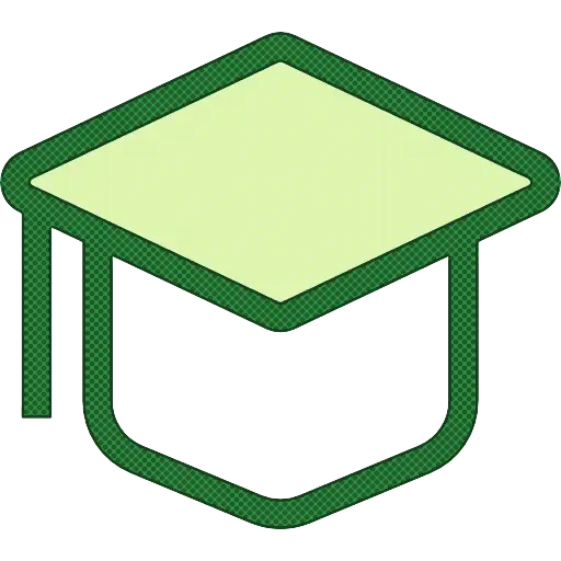 Green Graduation Cap Icon for Academic Themes