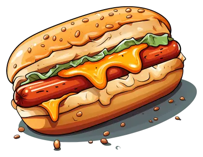 Cheesy Hot Dog with Lettuce