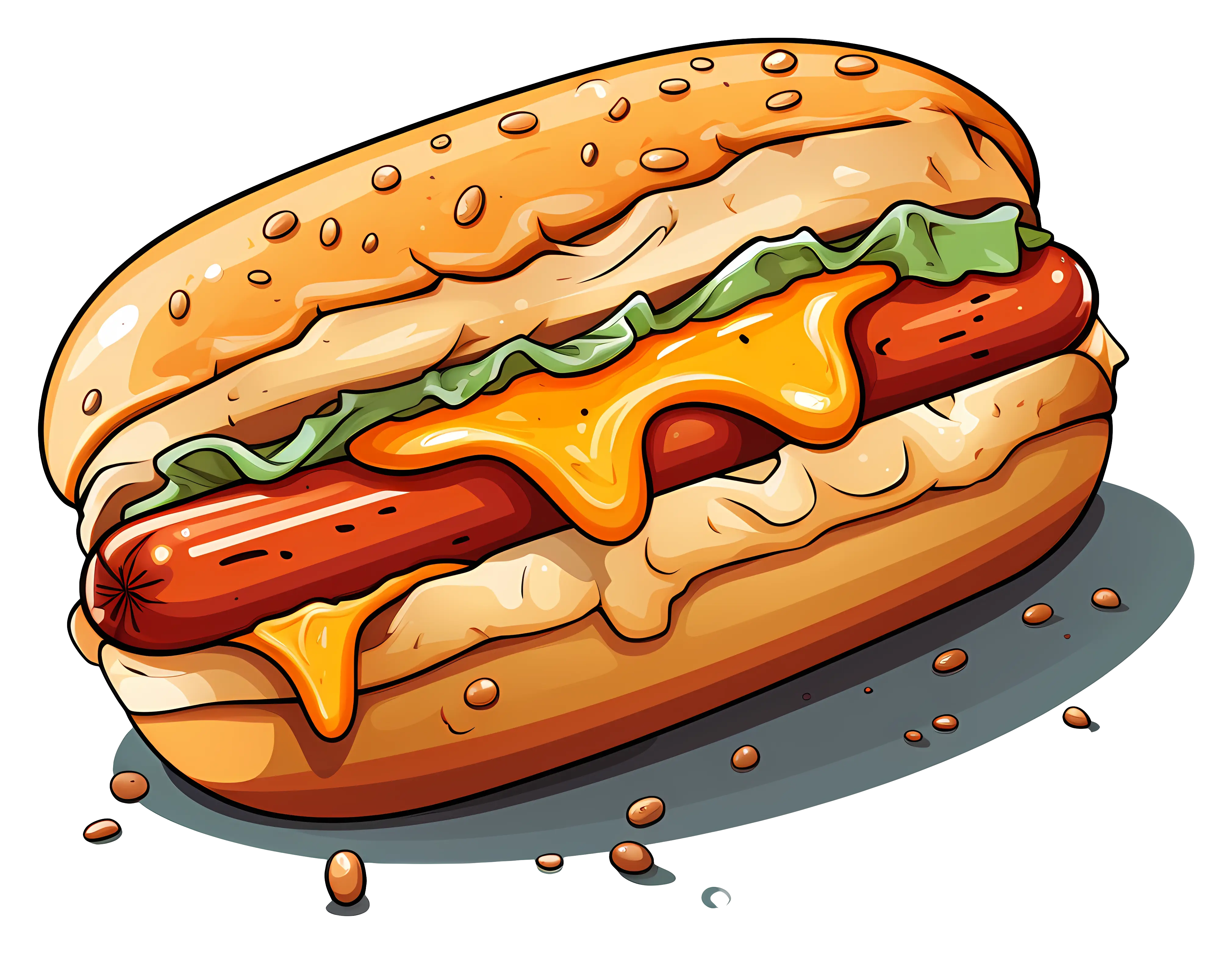 Cheesy Hot Dog with Lettuce