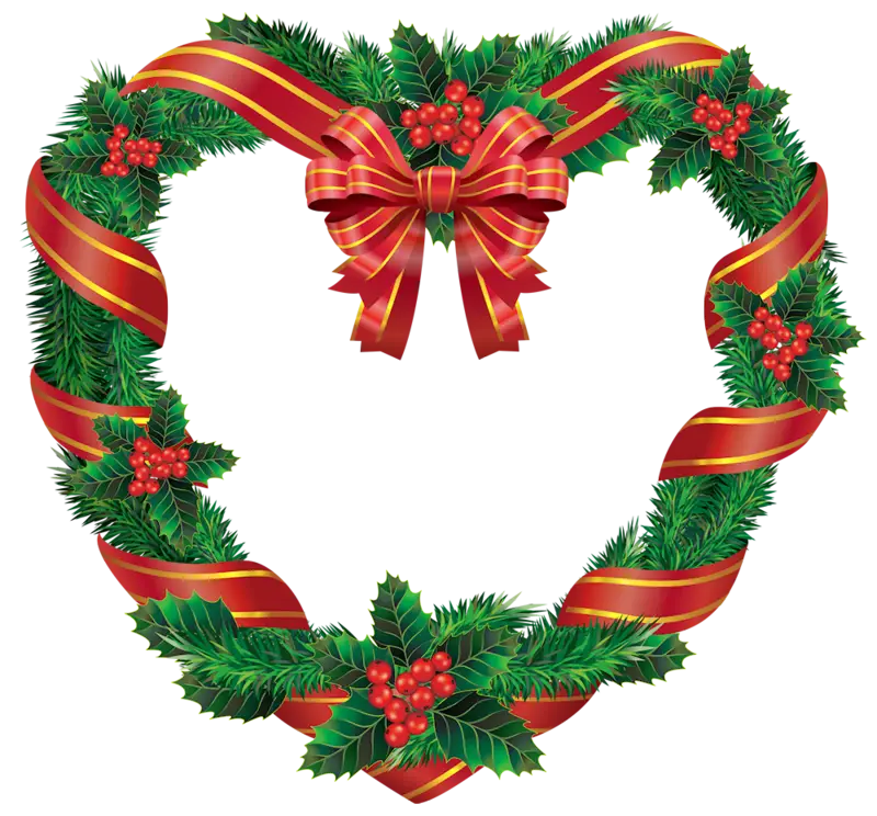Christmas Wreath with Red Ribbon