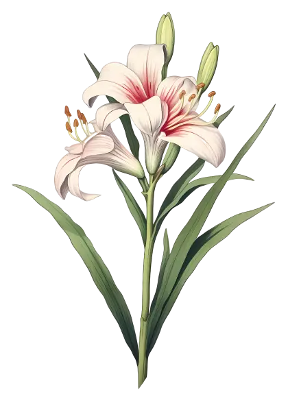 White Lily Flower Illustration