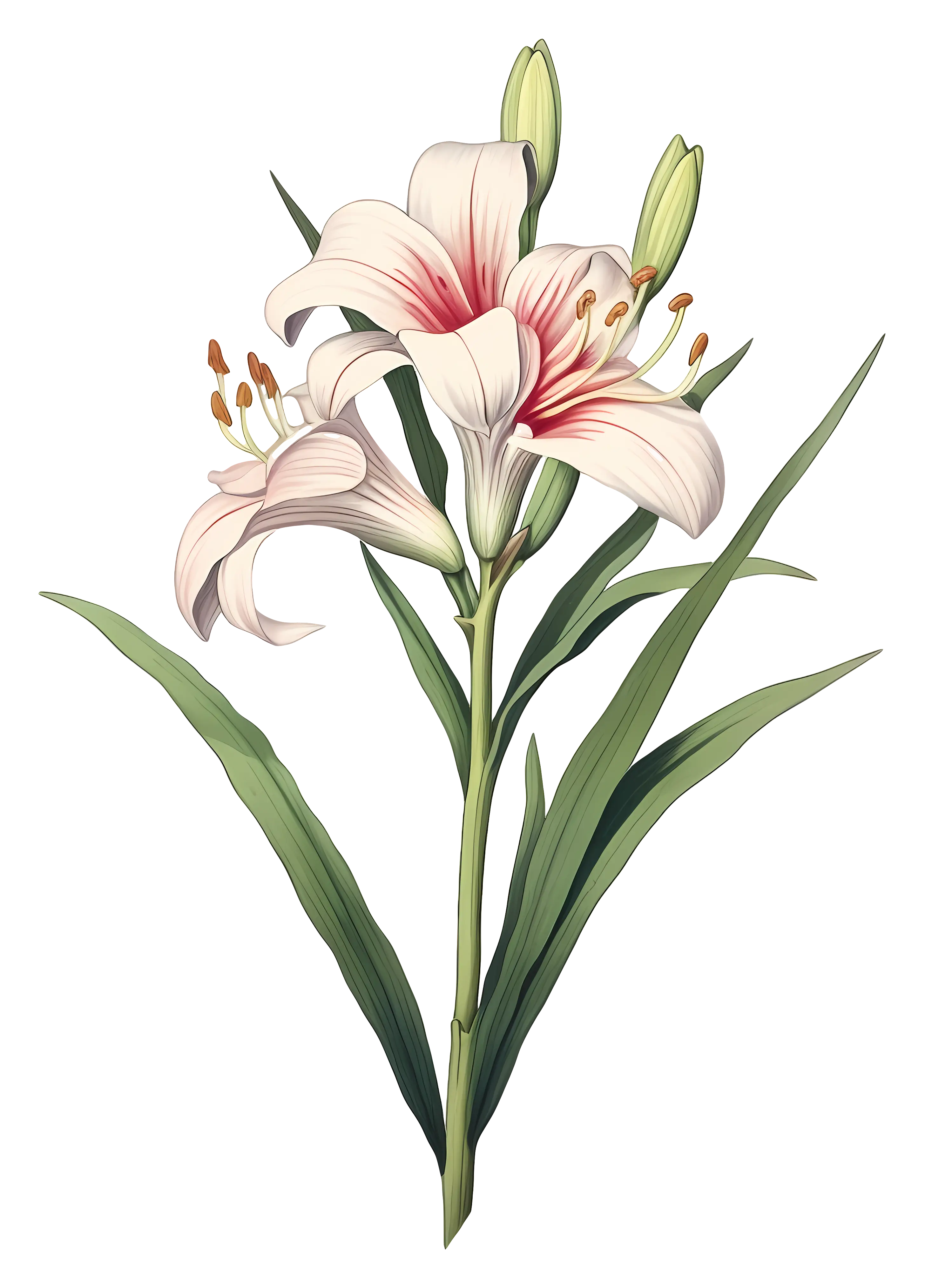 White Lily Flower Illustration