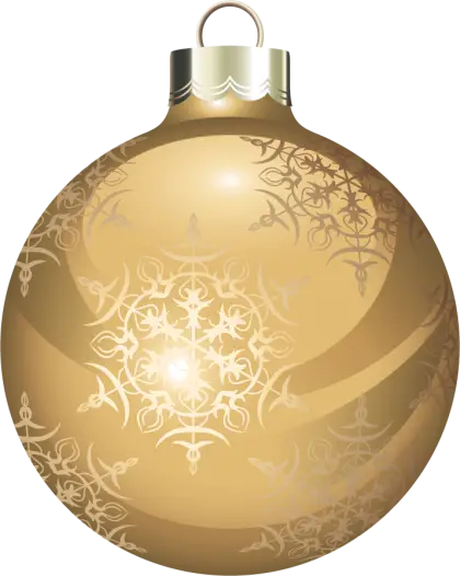 Golden Christmas Ornament with Snowflake Design