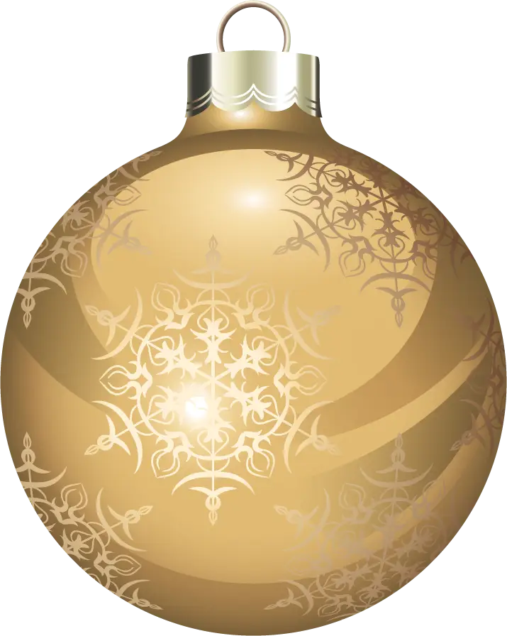 Golden Christmas Ornament with Snowflake Design