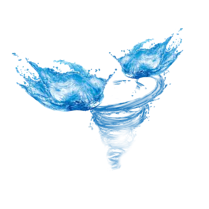 Blue Water Splash Creating Swirl