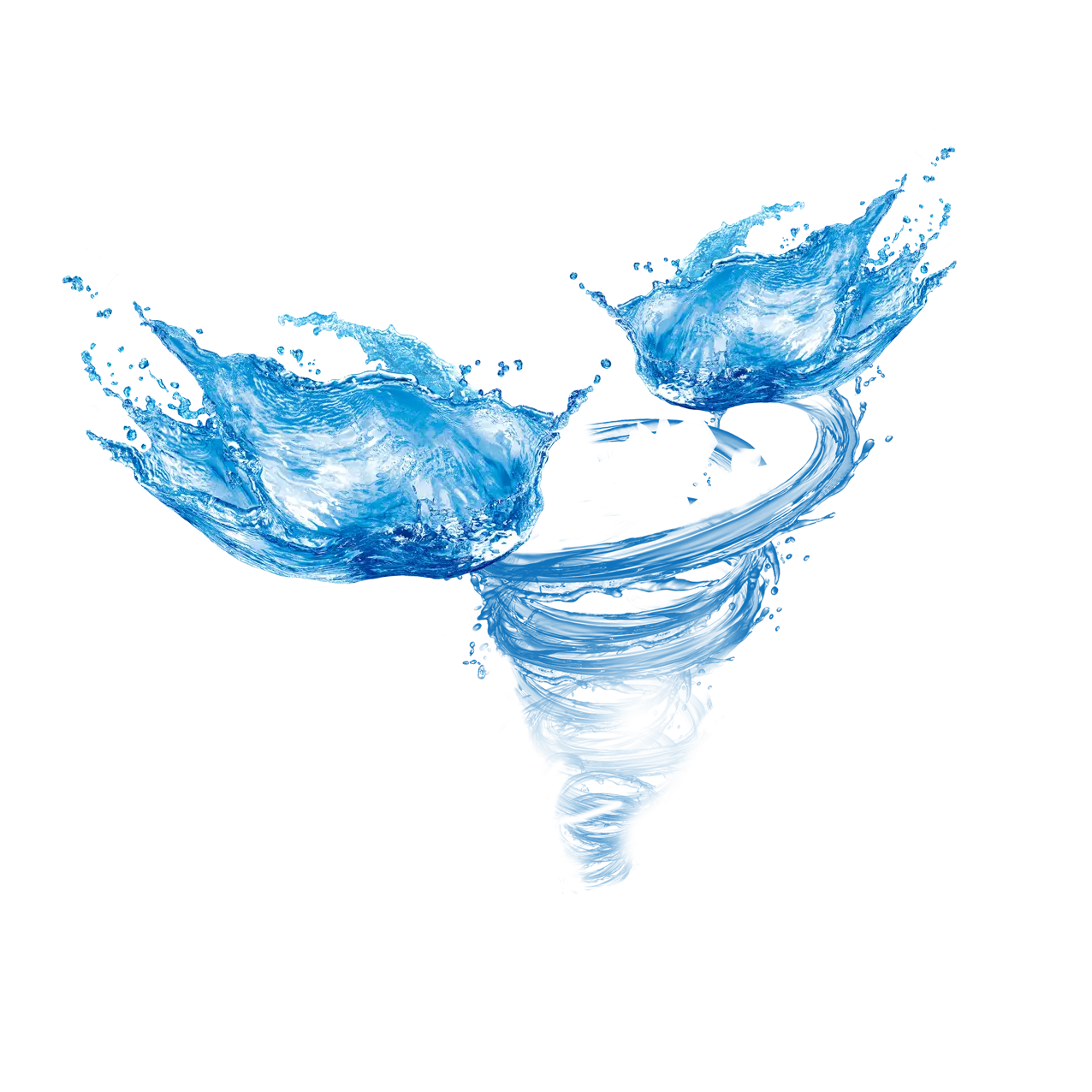 Blue Water Splash Creating Swirl