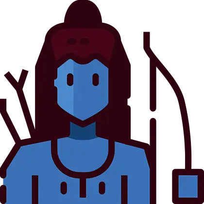 Blue Archer with Bow and Arrows