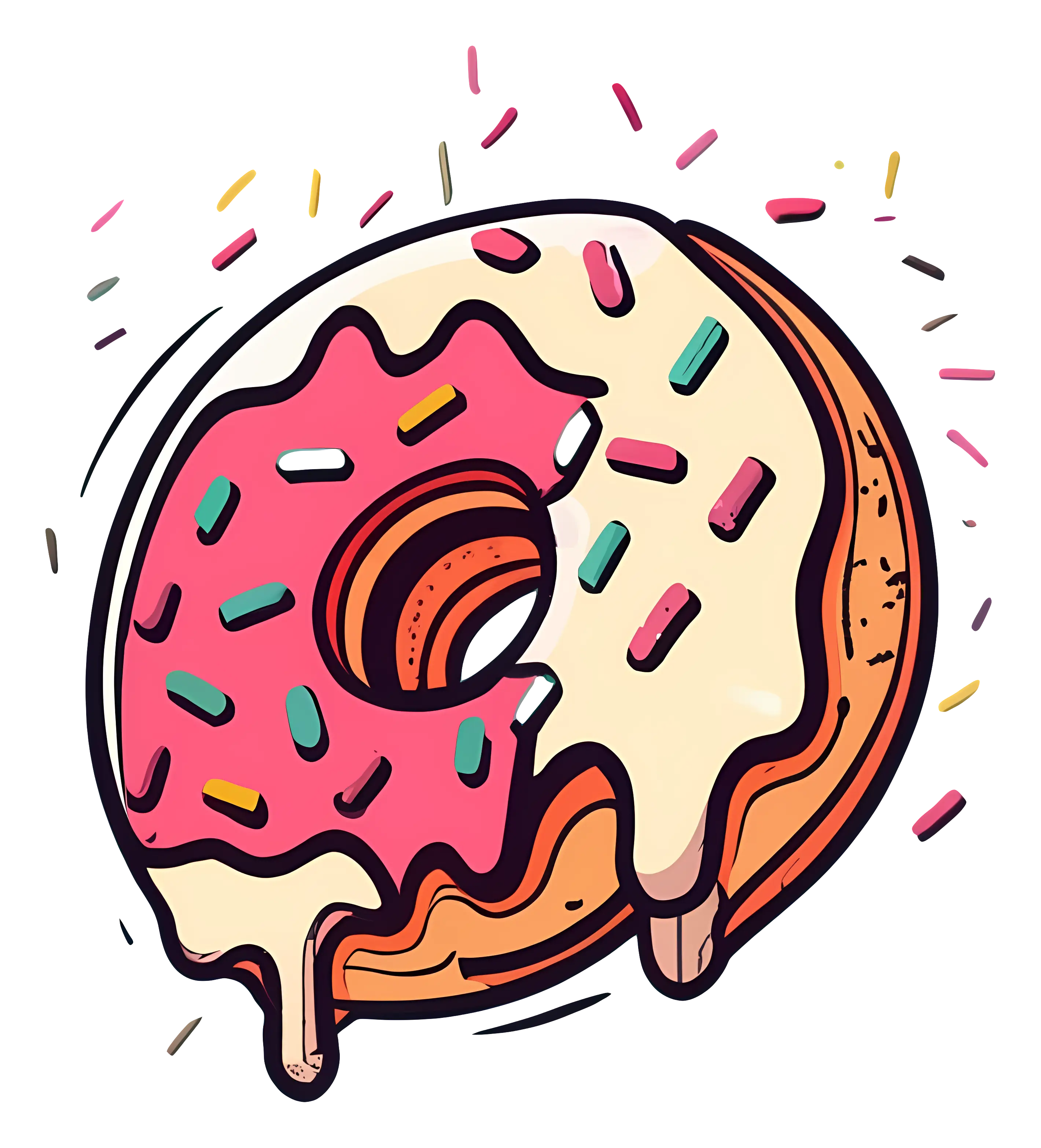 Colorful Donut with Sprinkles