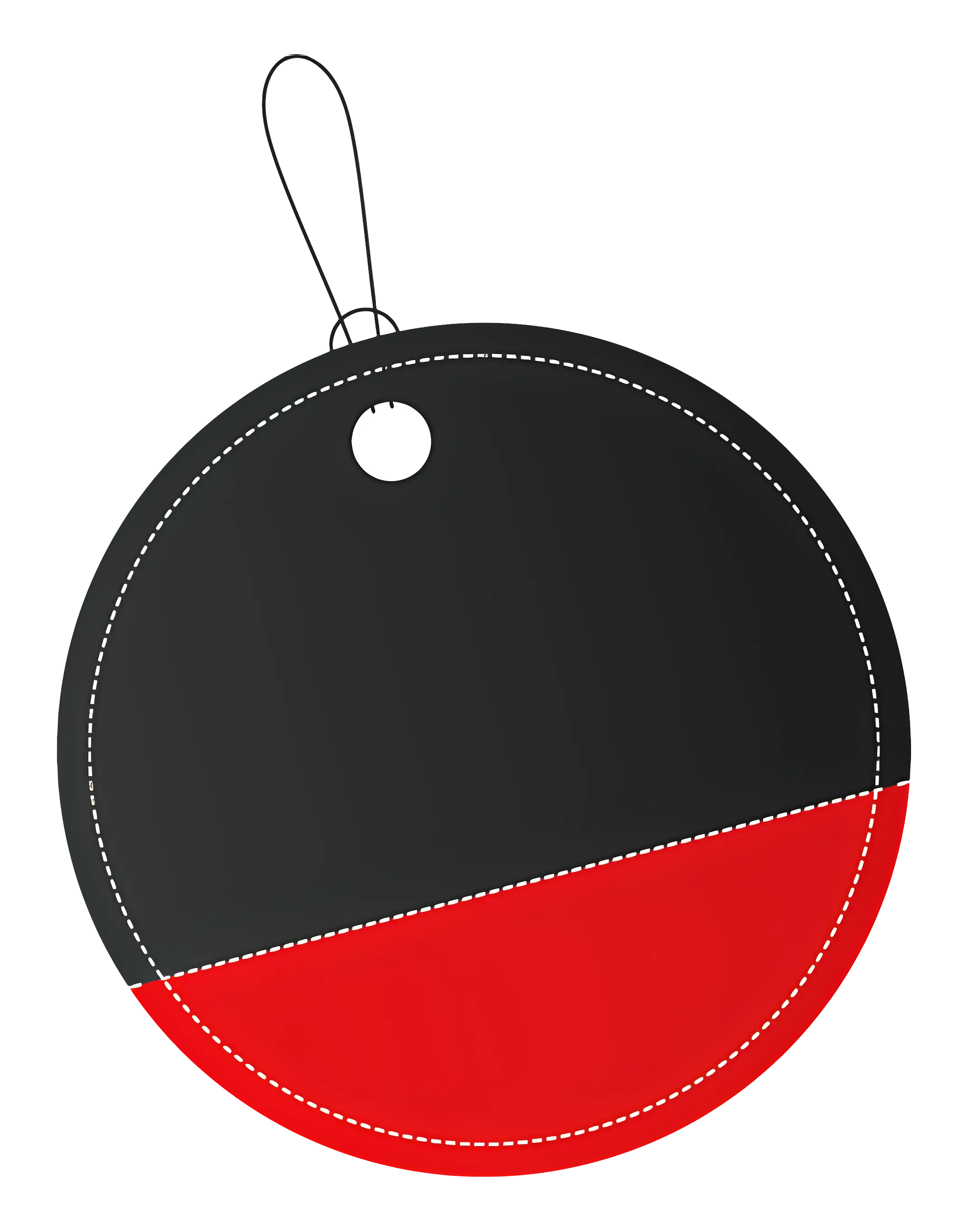 Black and Red Round Tag