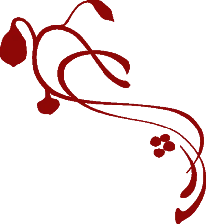 Minimalistic Red Floral Design with Leaf Motifs