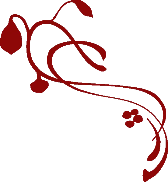 Minimalistic Red Floral Design with Leaf Motifs