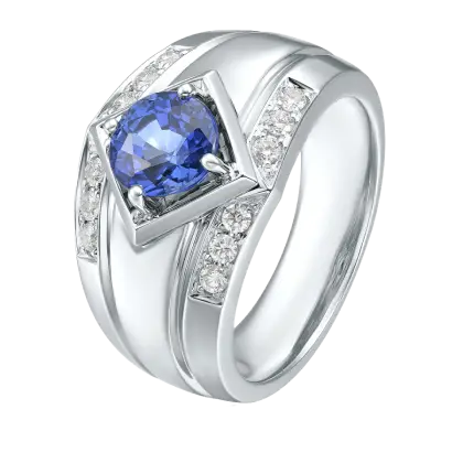 Silver Ring with Blue Gemstone
