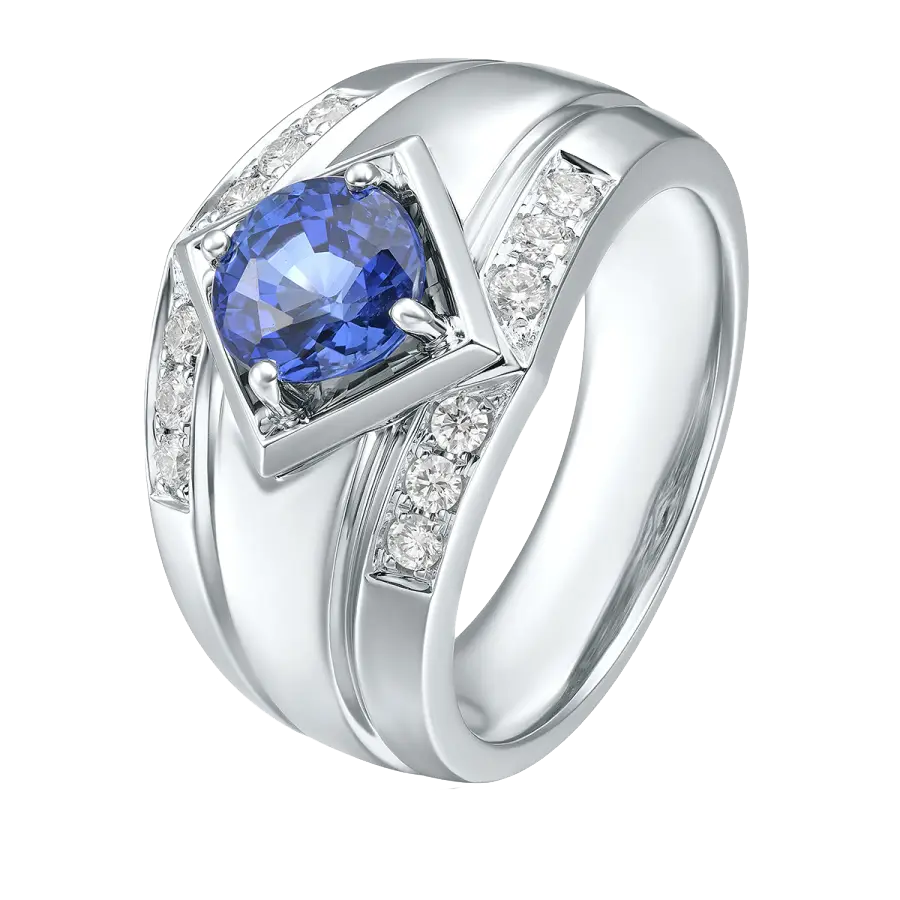 Silver Ring with Blue Gemstone