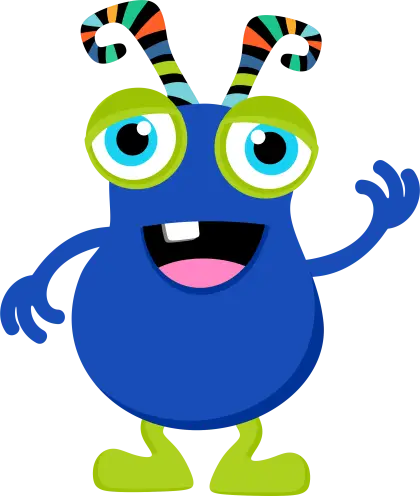Cute Blue Cartoon Monster