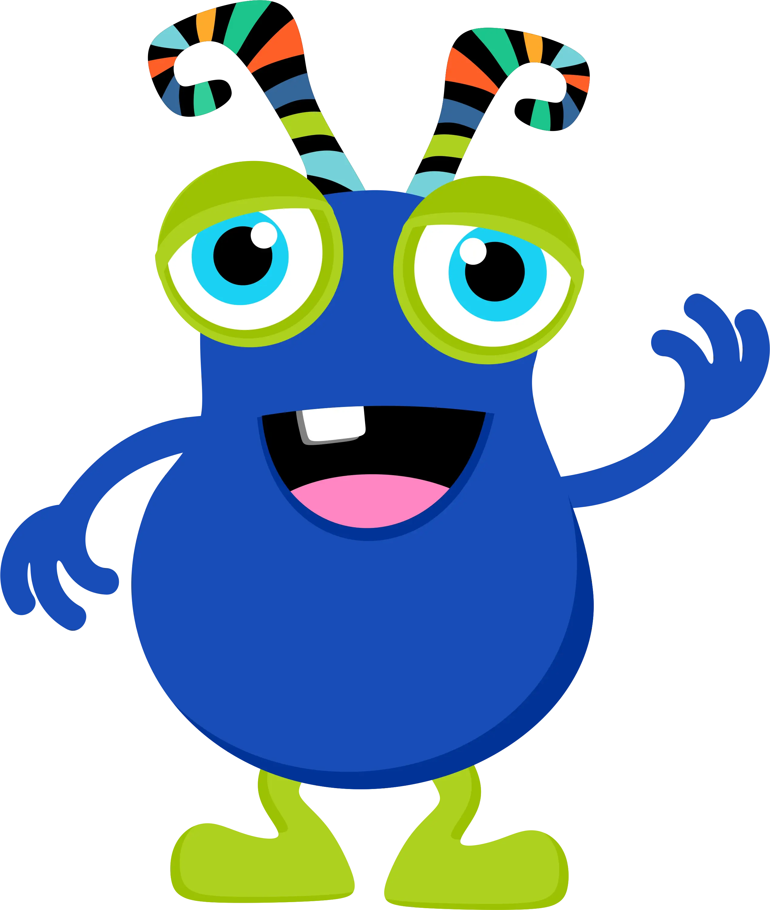 Cute Blue Cartoon Monster