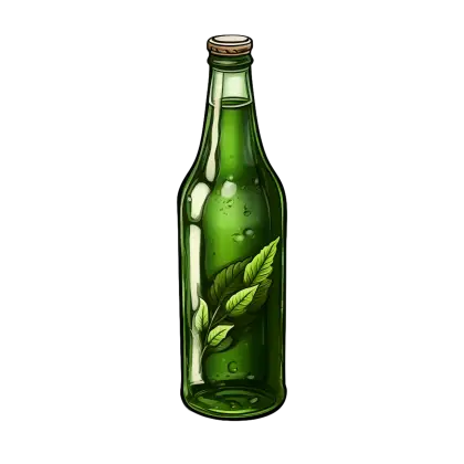 Eco-Friendly Green Glass Bottle Illustration