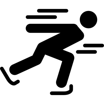 Black Silhouette Ice Skater Icon