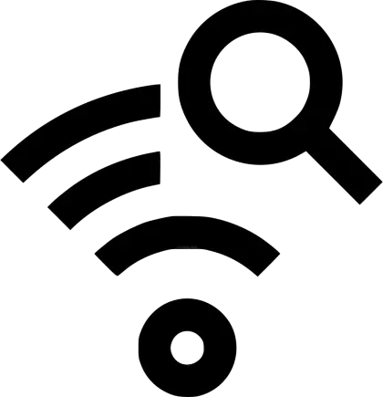 Black Wi-Fi Signal Search Icon