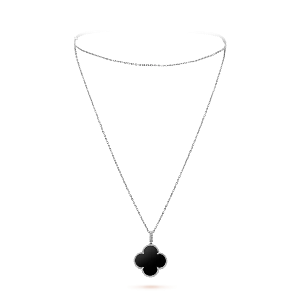 Elegant Necklace with Black Pendant