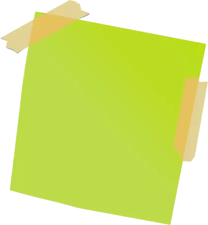 Green Sticky Note with Tape
