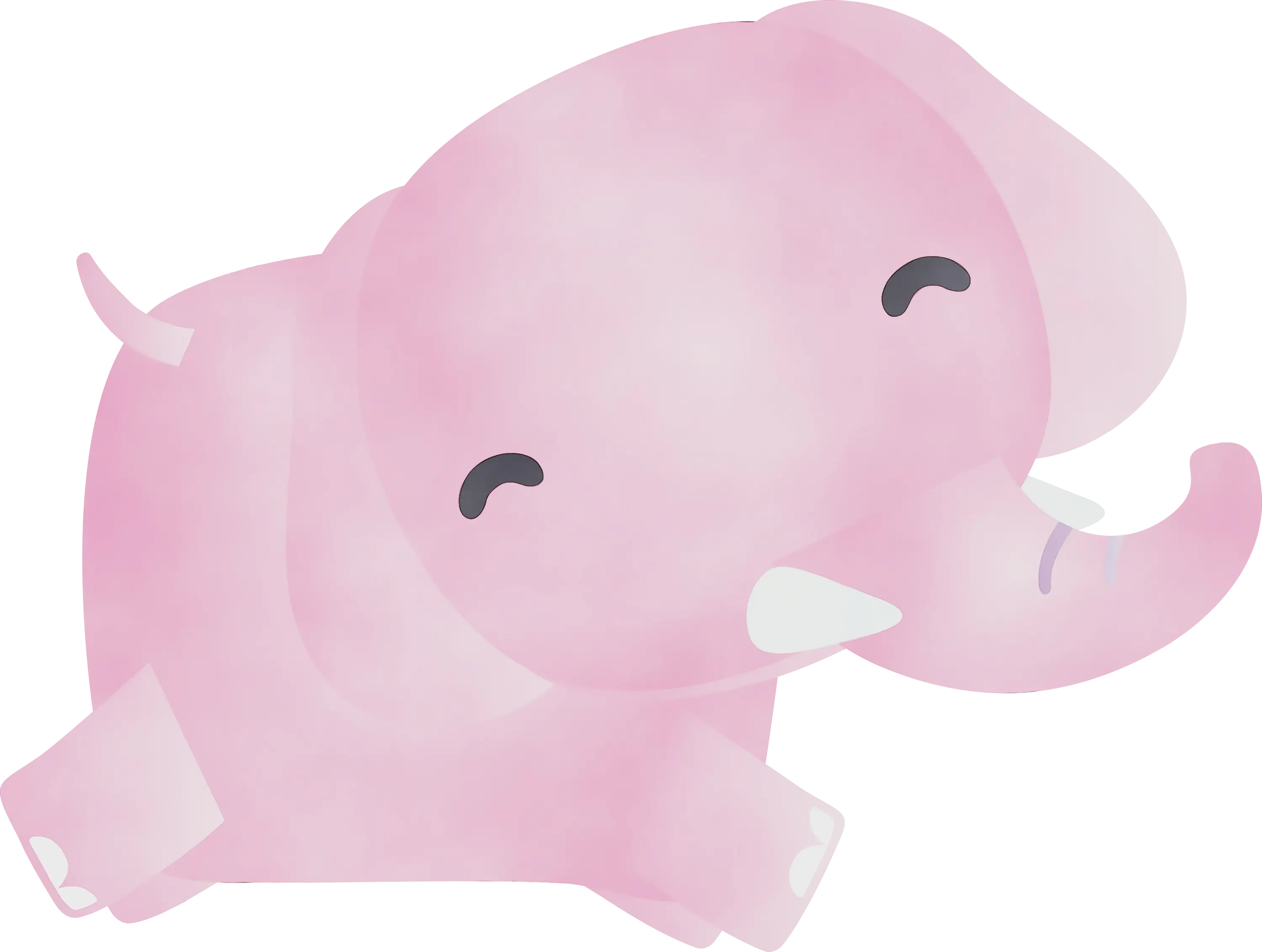 Pink Cartoon Smiling Elephant