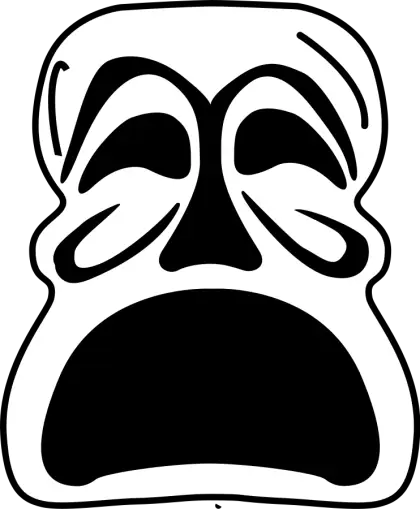Artistic Black and White Expressive Face Mask