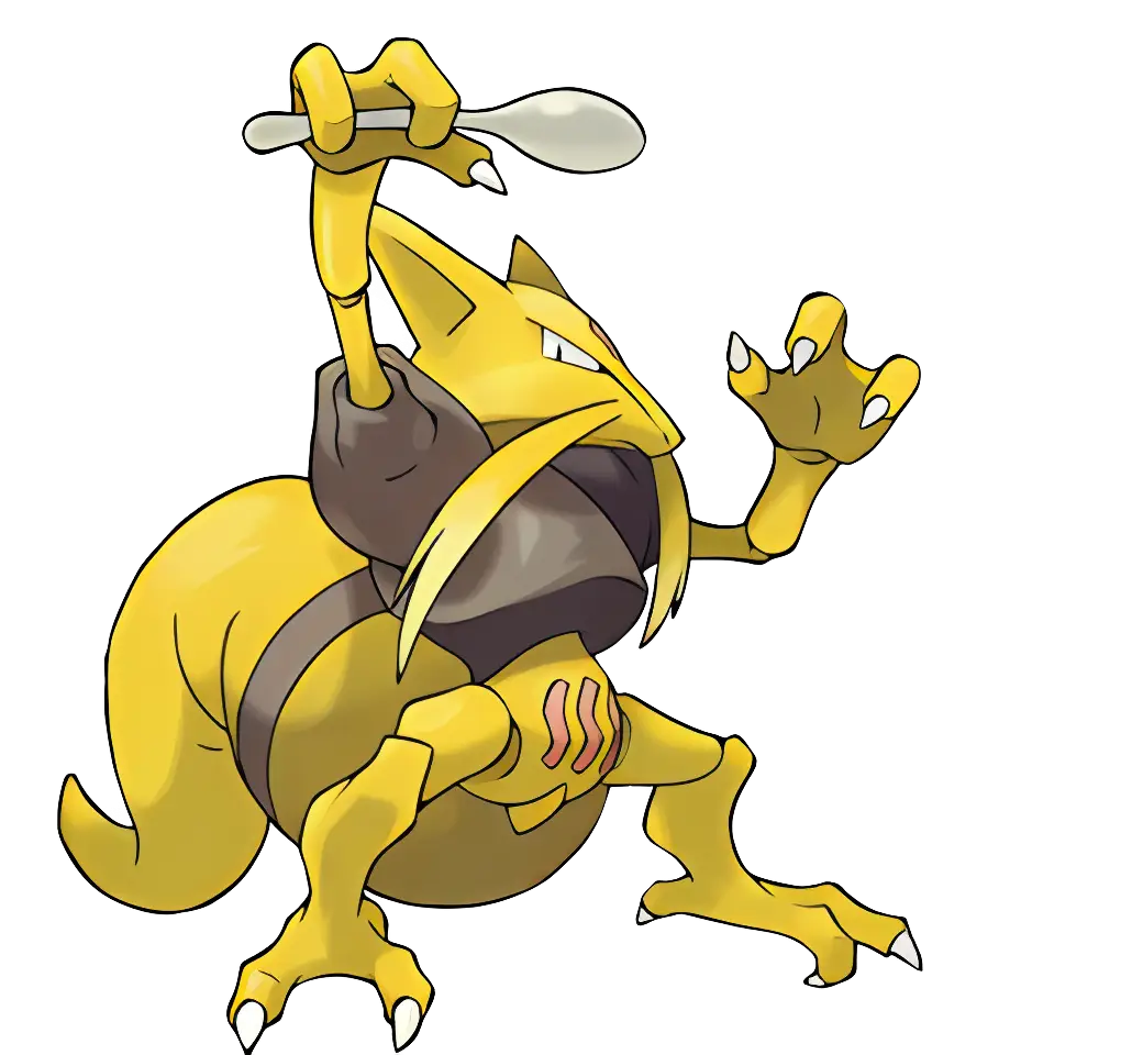 Alakazam Holding Spoon Illustration