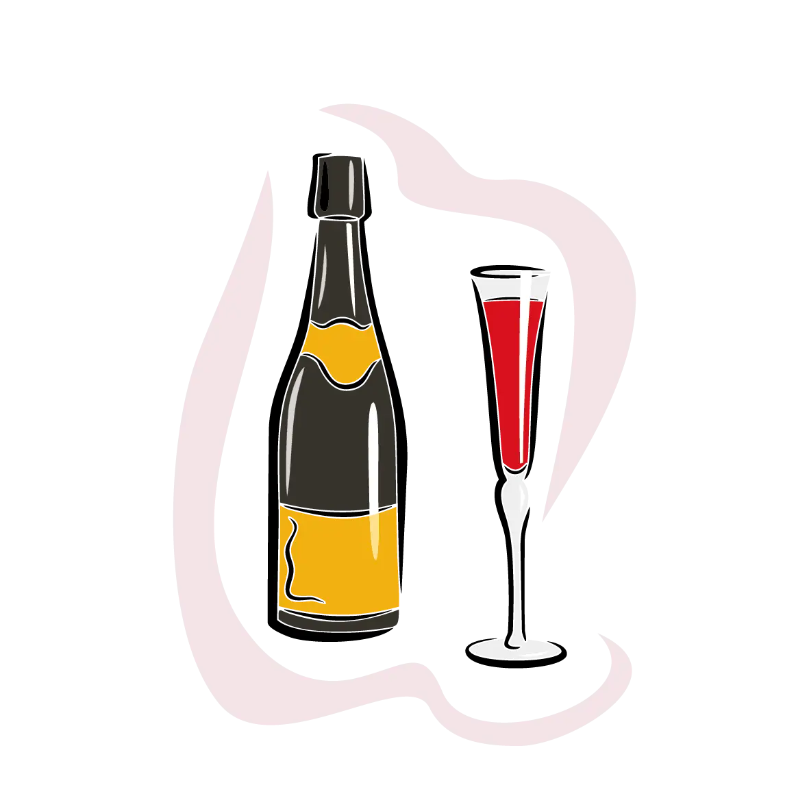 Cartoon Wine Bottle and Glass