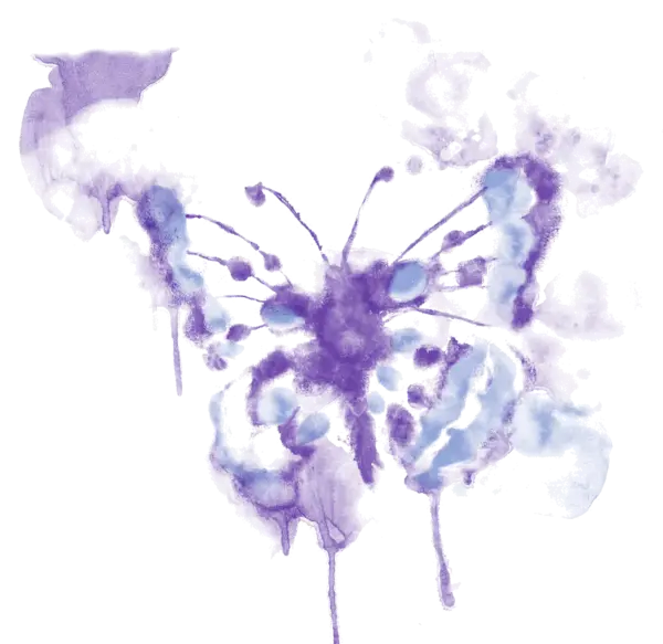 Watercolor Purple Butterfly Art