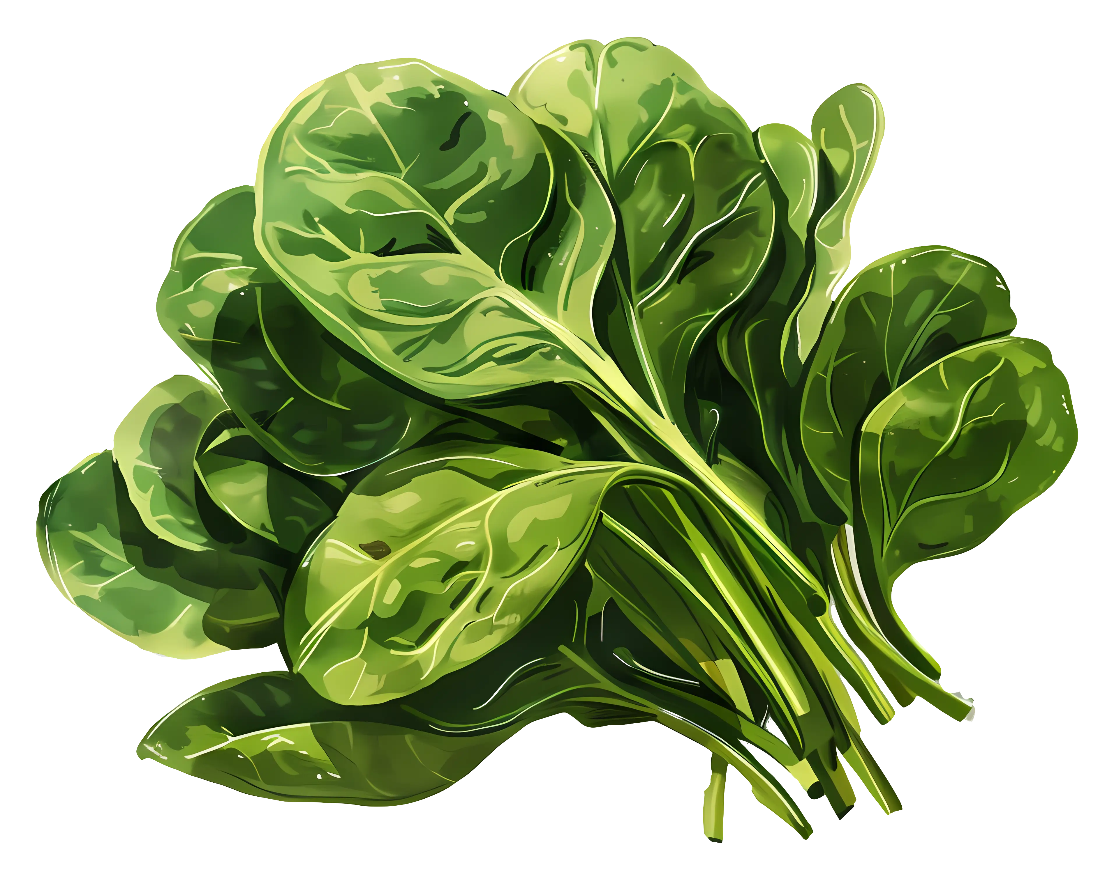 Fresh Green Spinach Leaves Illustration