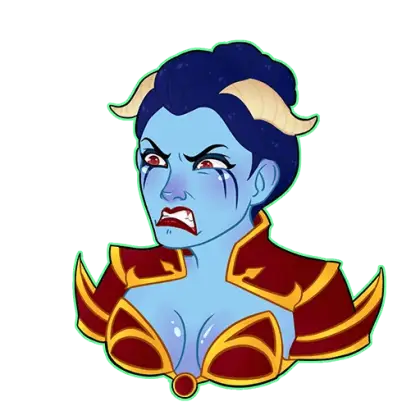 Angry Blue Demon Character