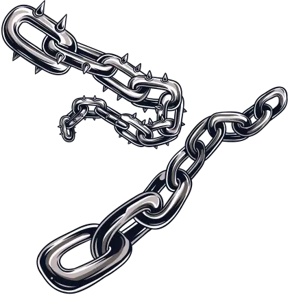 Metal Chain with Spiked Design