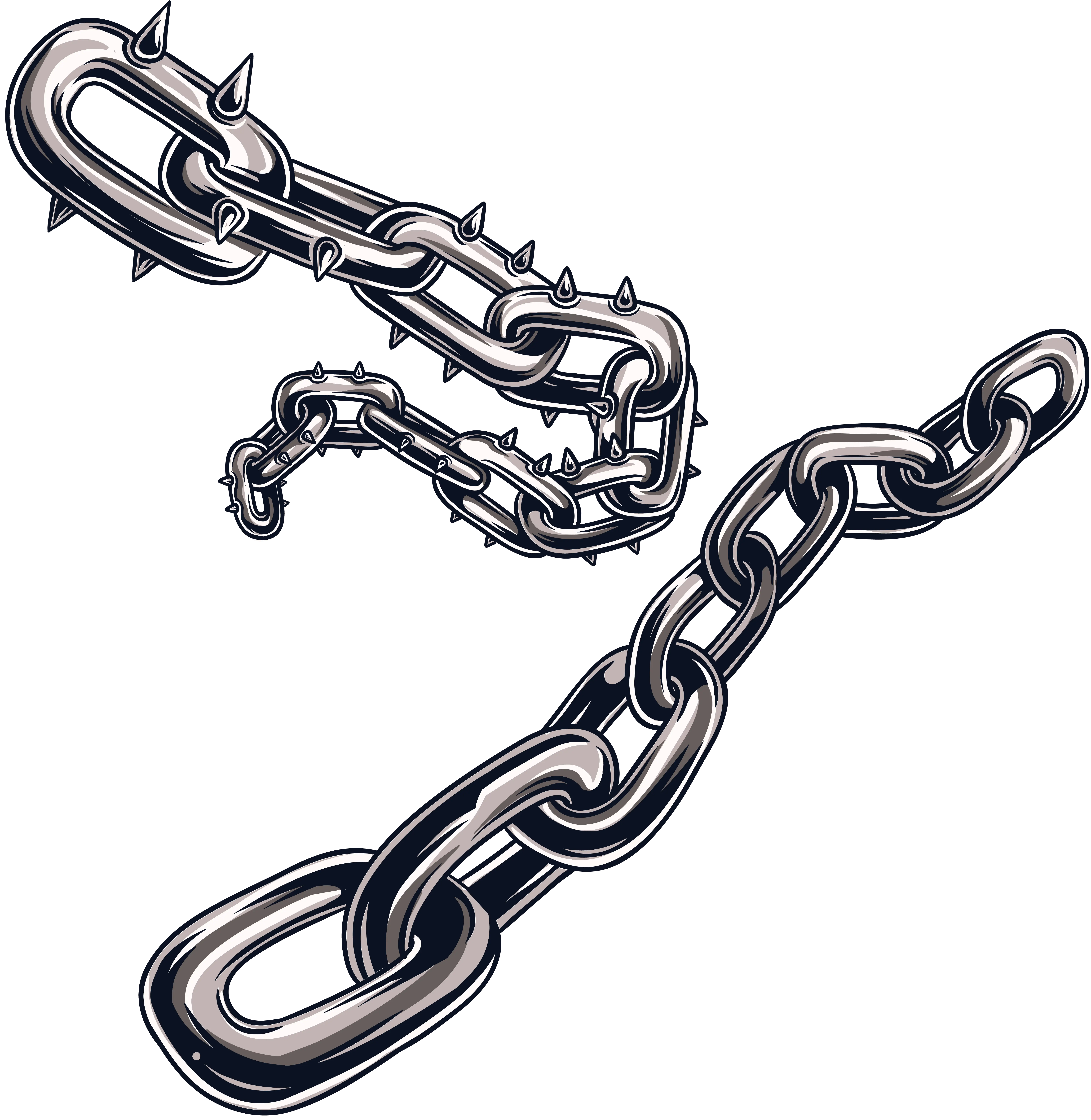 Metal Chain with Spiked Design