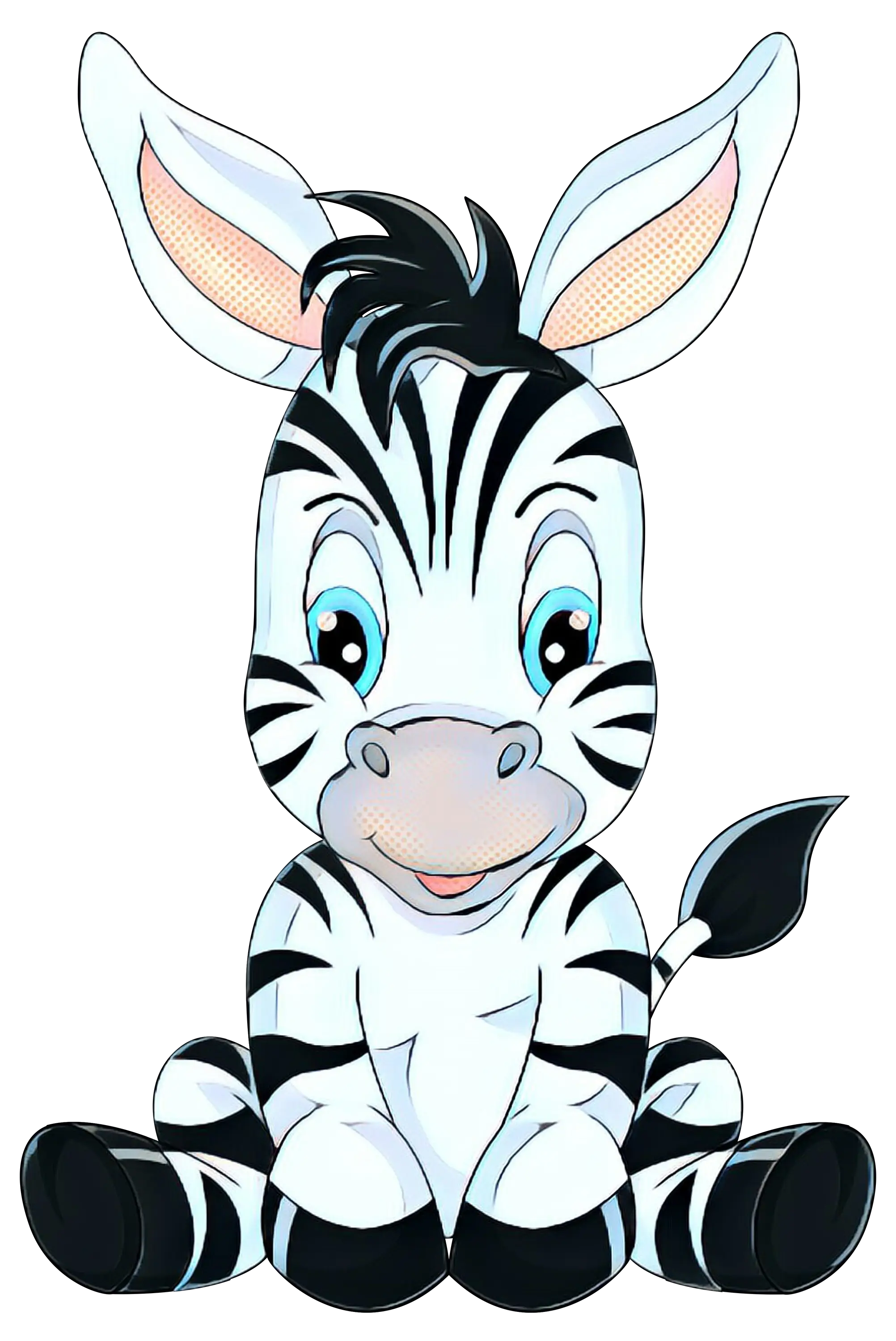 Playful Cartoon Zebra Illustration