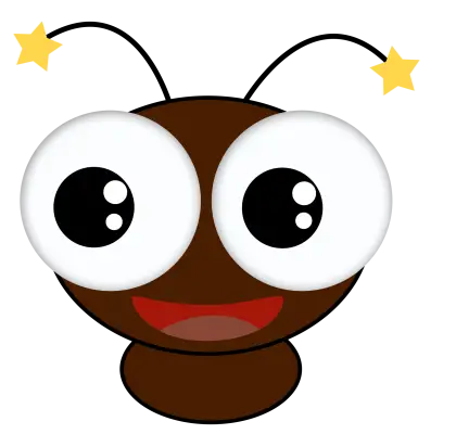 Happy Cartoon Ant with Big Eyes