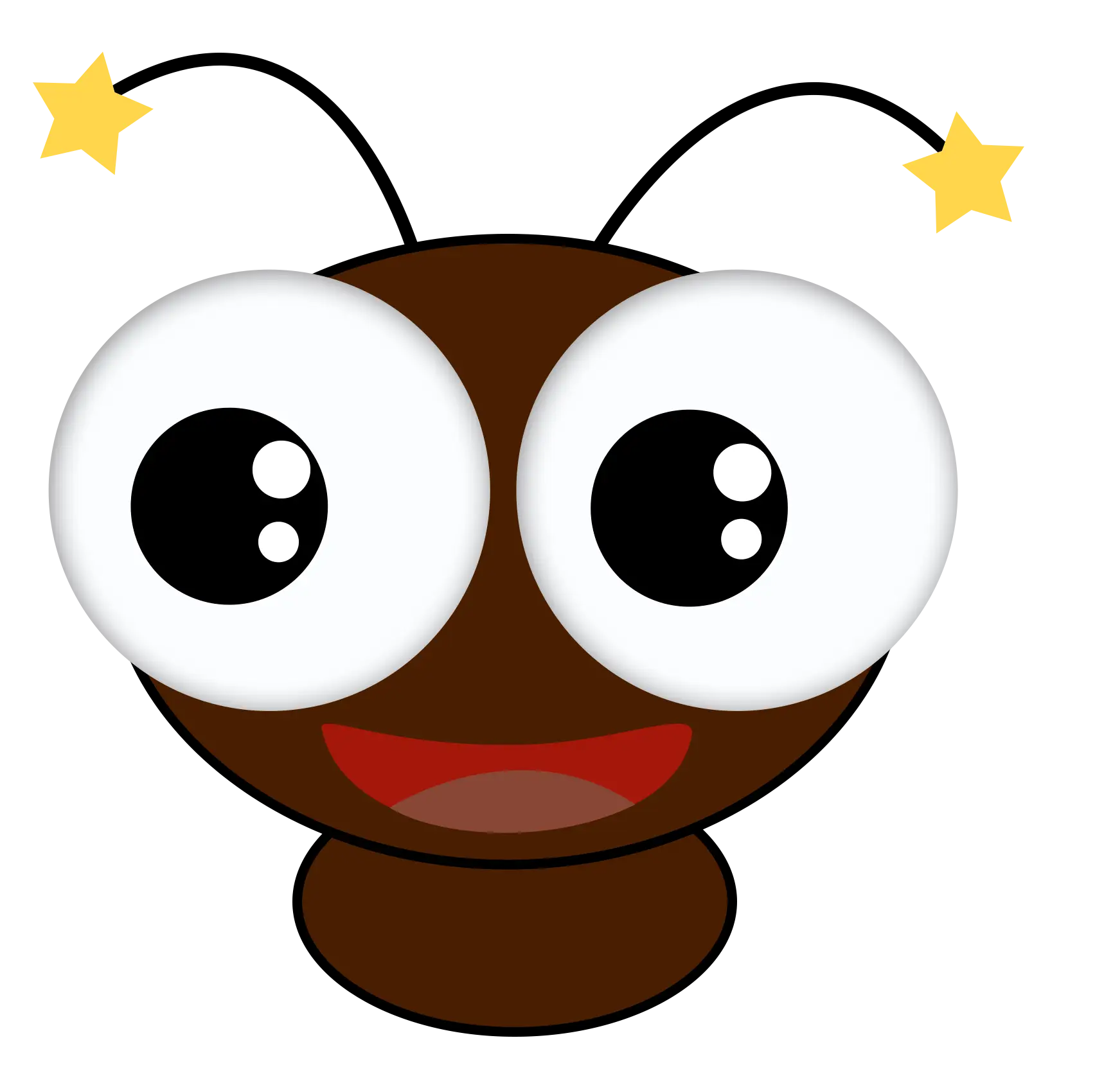 Happy Cartoon Ant with Big Eyes