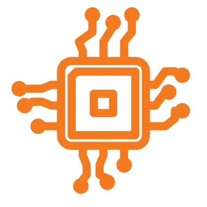 Orange Circuit Board Icon