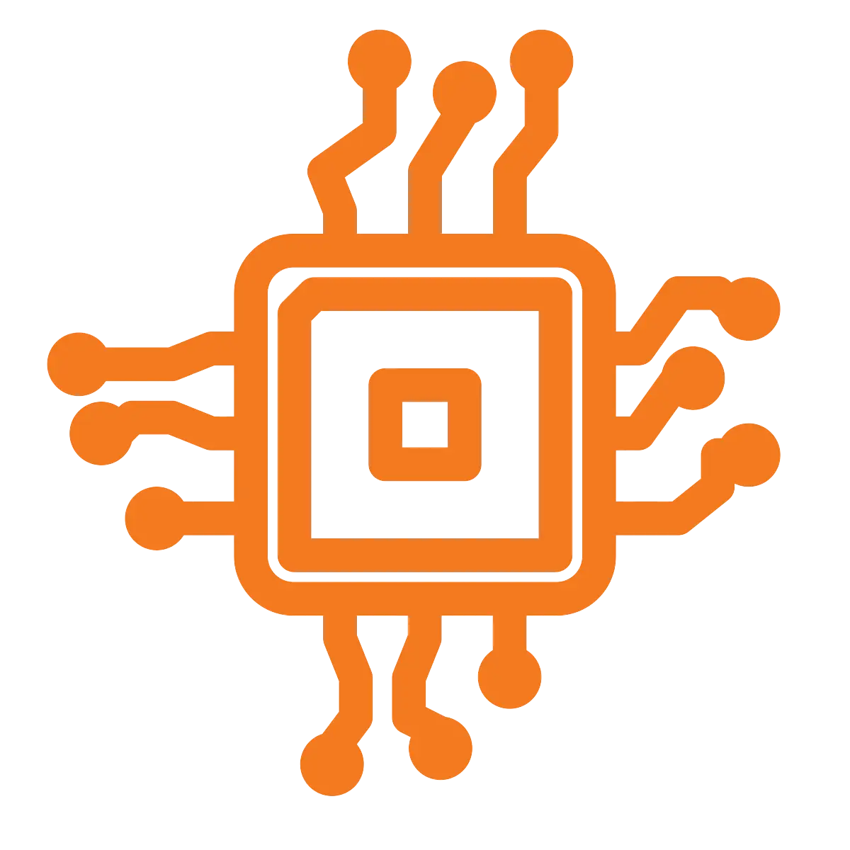Orange Circuit Board Icon