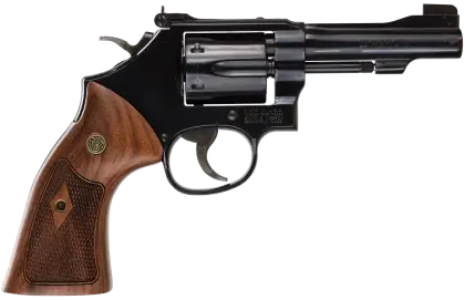 Classic Revolver Handgun with Wooden Handle