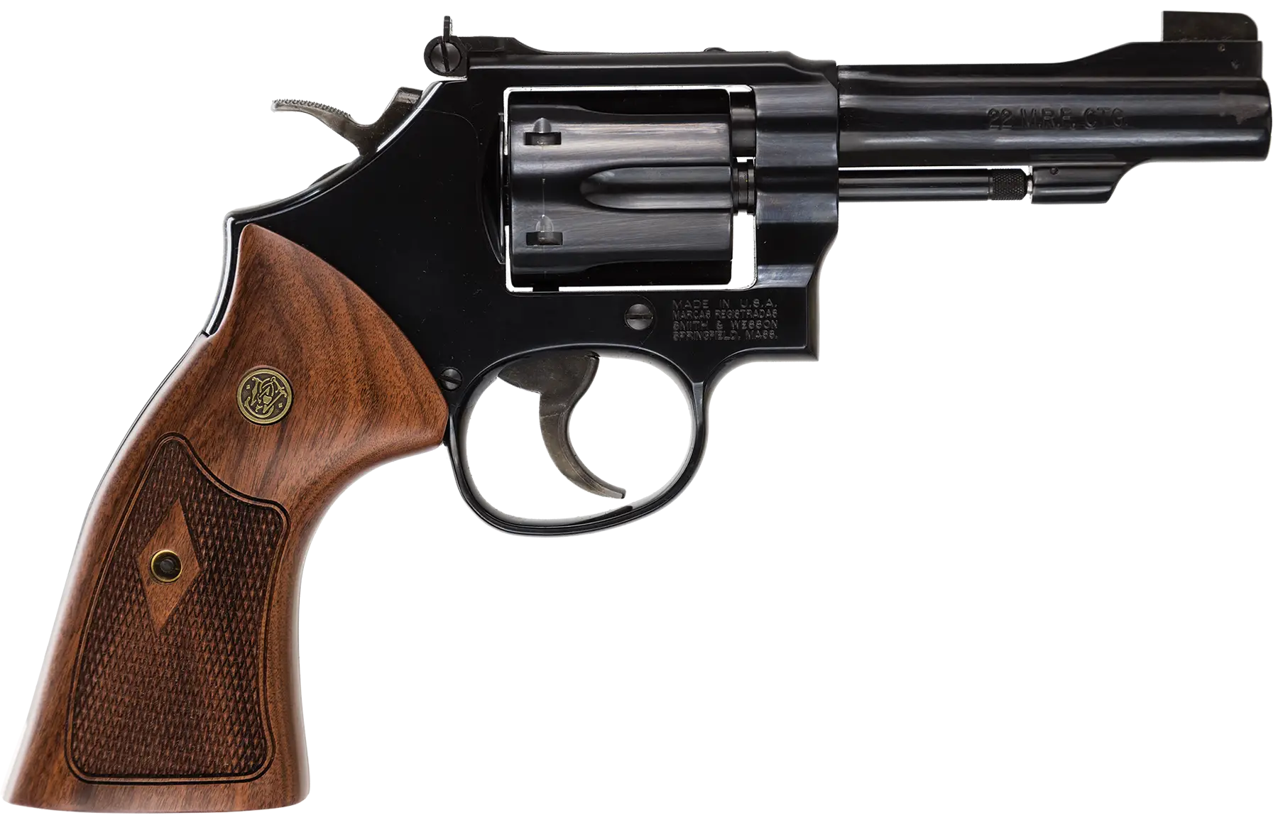 Classic Revolver Handgun with Wooden Handle