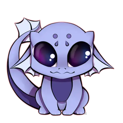 Cute Purple Cartoon Dragon