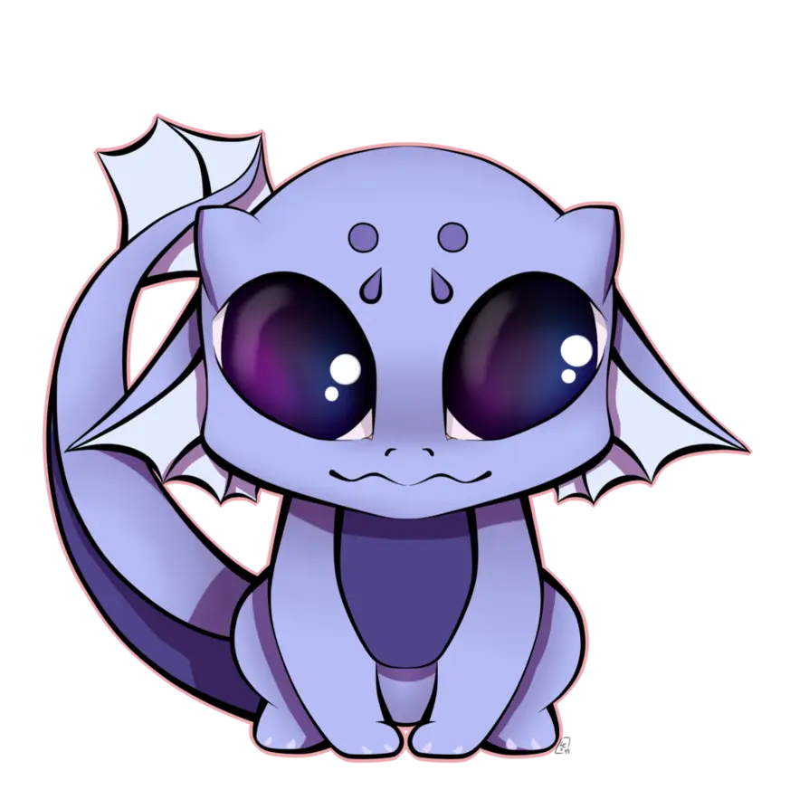 Cute Purple Cartoon Dragon