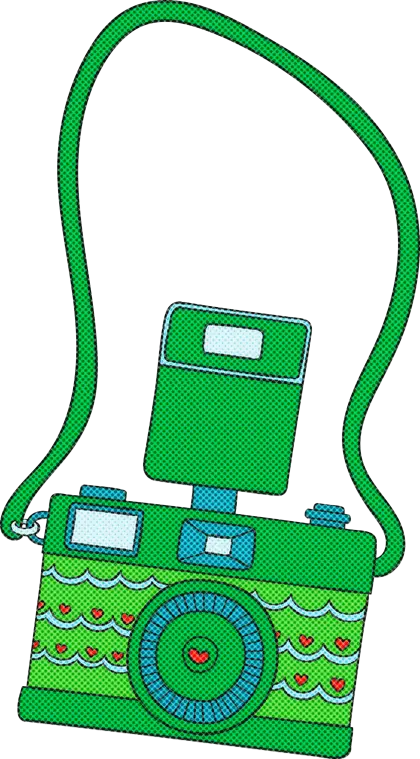 Green Retro Camera Illustration