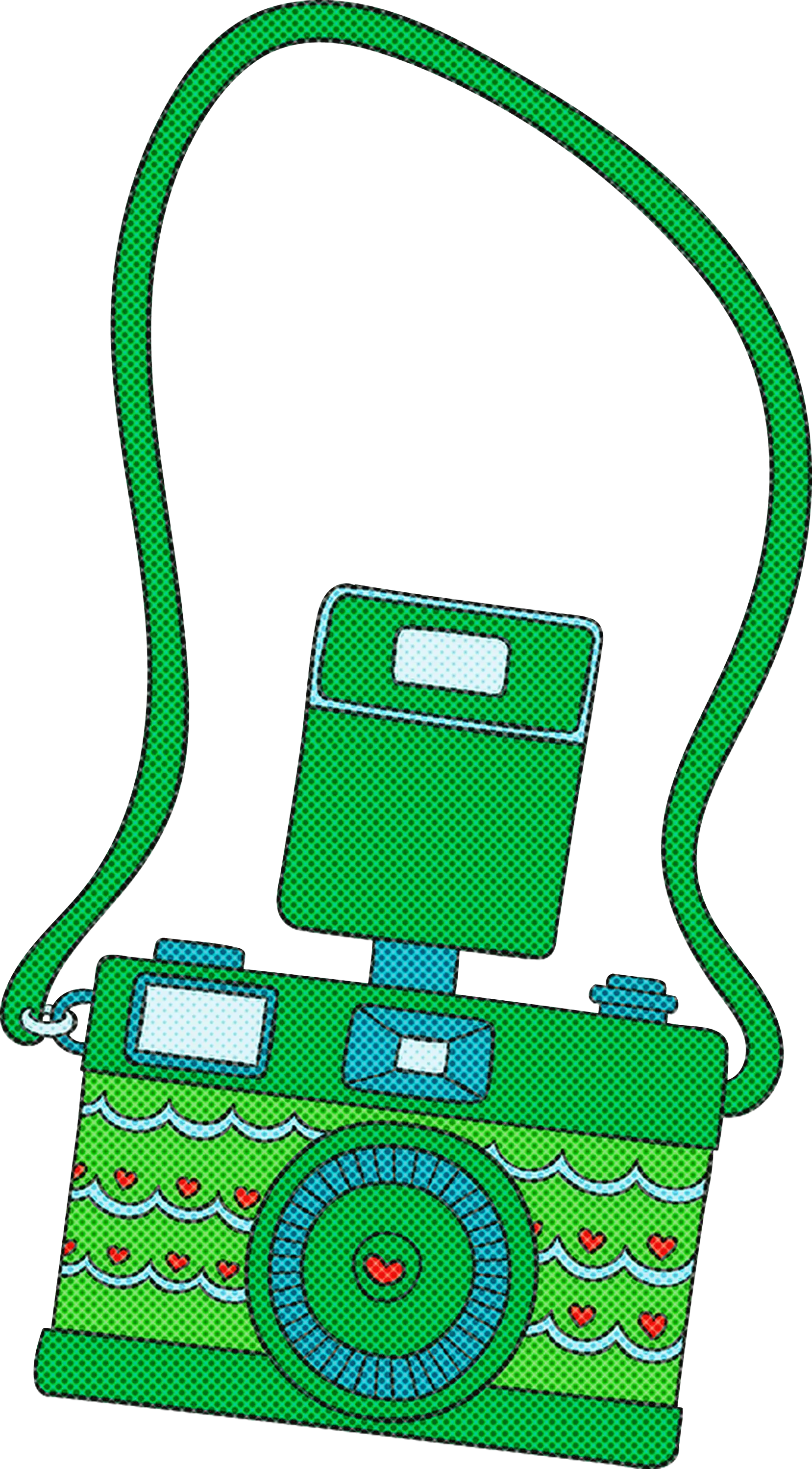 Green Retro Camera Illustration