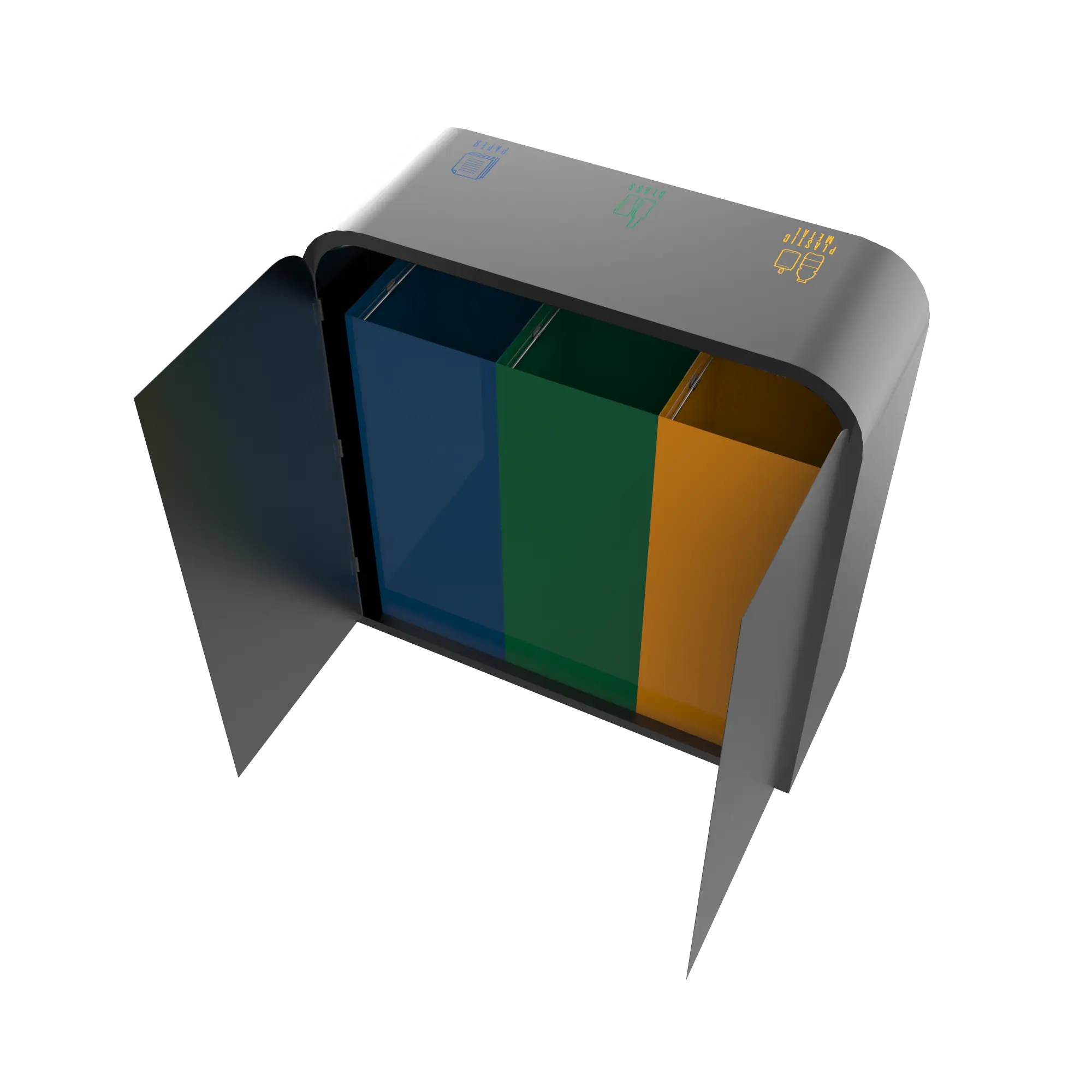 Modern Recycling Bin with Compartments