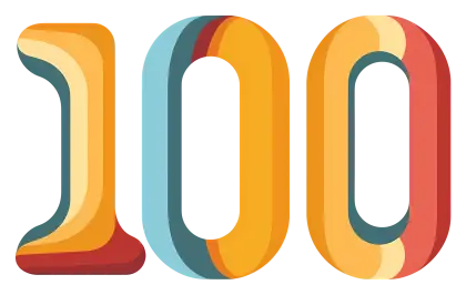 Colorful 100 Number Illustration