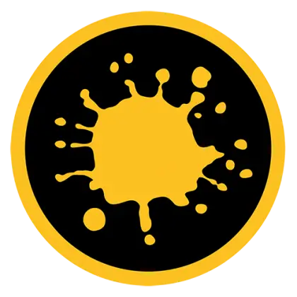 Yellow Splash Logo on Black Background