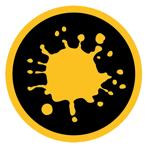 Yellow Splash Logo on Black Background